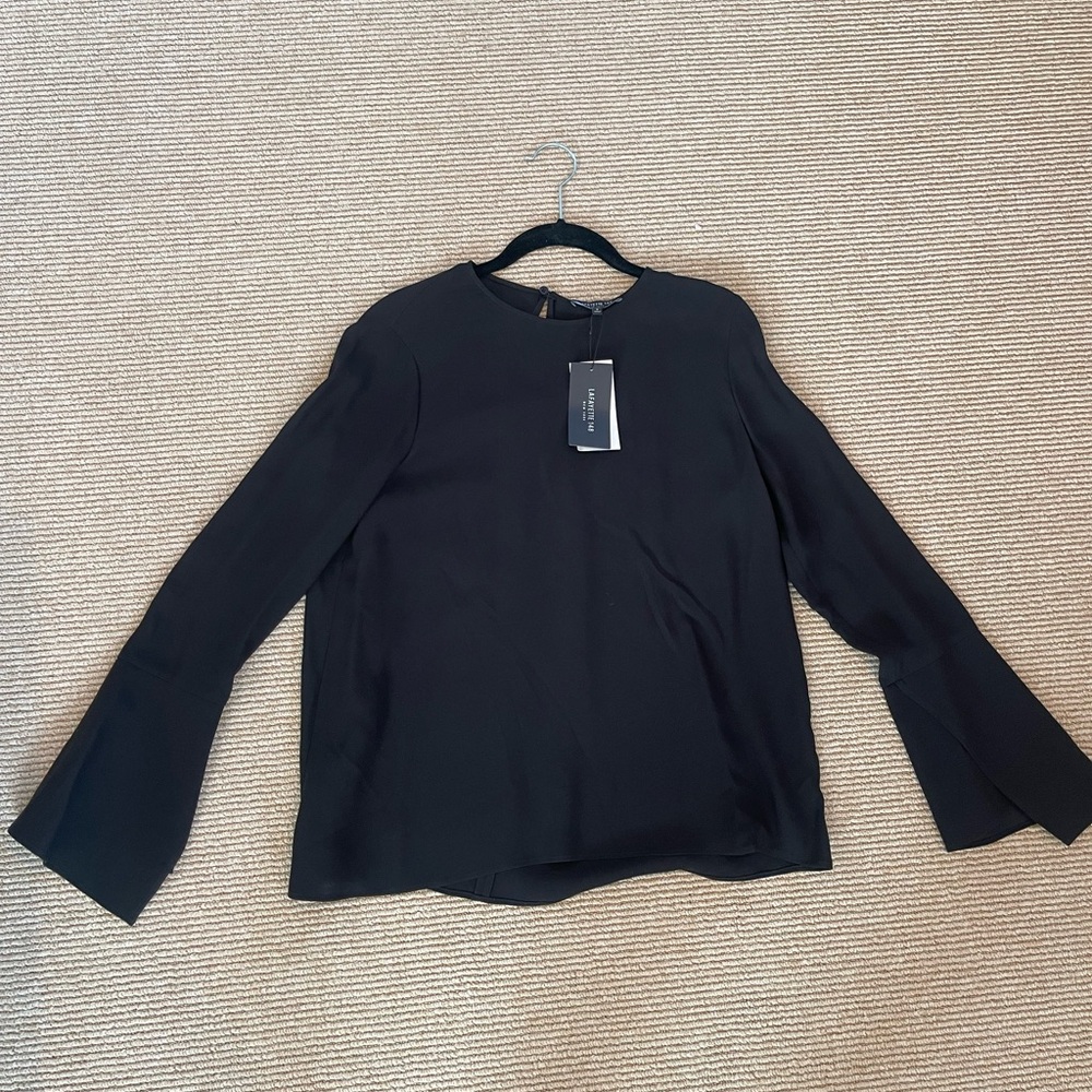 Lafayette 148 New York Elegant Black Blouse